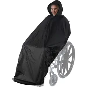 Wheelchair waterproof poncho with hood reusable cover lightweight poncho cloak perfect for adult
