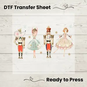 Nutcracker Christmas DTF, Dtf Transfer Sheet, Ready to Press, Custom Dtf, DIY Heat Transfer, Ballet Lover Gift, Holiday Sweater