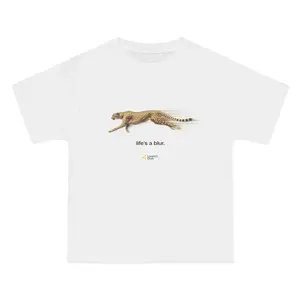 ToolHeaven 100% Pure Cotton Soft & Skin-Friendly "life's a blur." Blur Cheetah Motivational Tee | Launch Club Trendsetter Gift Essential