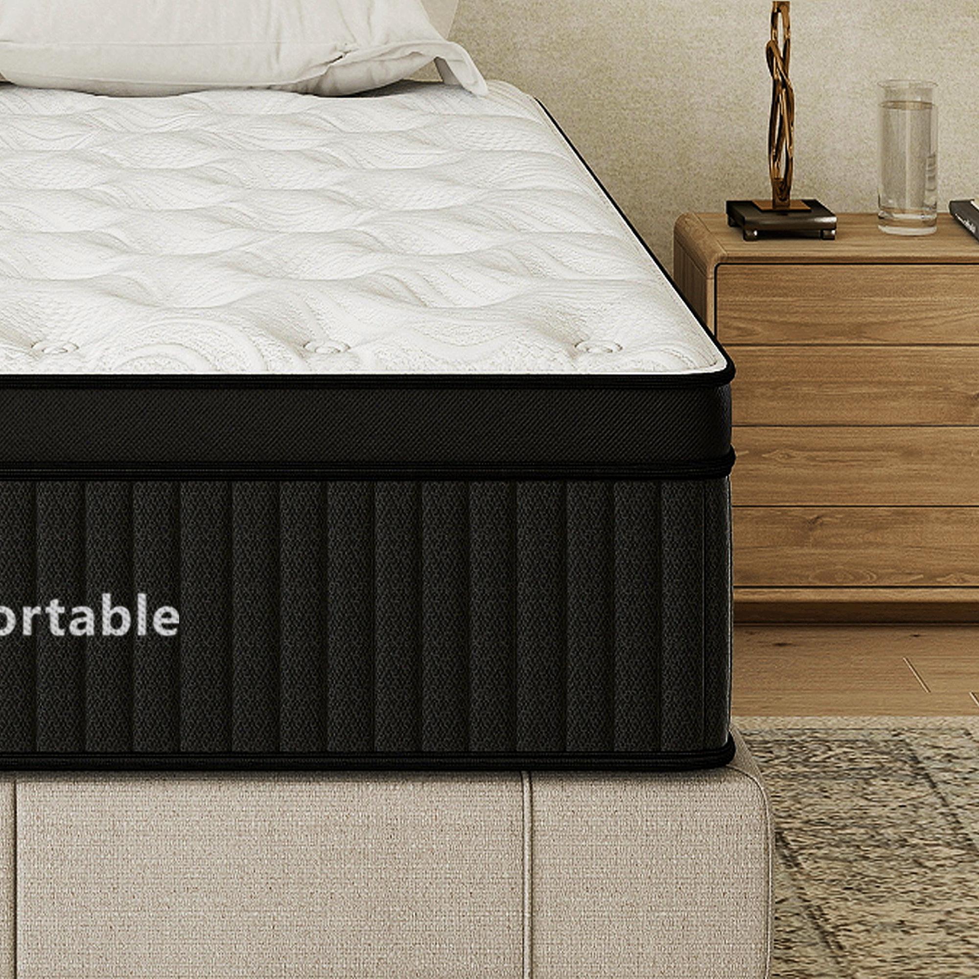 【summergarden】 12/14 Inch Firm Hybrid Queen Size Mattress in a Box, Strong Edge Support, Motion Isolation, with 7-Zones Pocket Springs, Fiberglass-Free, Pressure Relief, CertiPUR-US