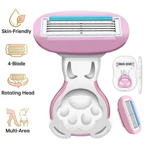 Cute Mini Razor Kit for Women, Travel Size 5-Blade Cartridge Razor for Sensitive Skin, Portable Hair Removal Face Legs Full Body Razor, Includes Handle, 1 Refills and Travel Case