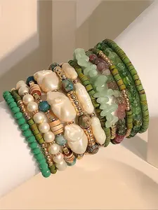 Boho Style Beaded Bracelet, Fashion Colorful Beaded Bracelet for Women & Girls, Casual Trendy Accessories for Party, Daily Clothing Decor