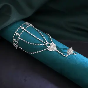 European And American Fashion Open Hand Back Chain Integrated Chain Full Drill Claw Chain Hand Back Chain Anklet