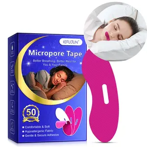 SEFUDUN Lip-Shaped Micro-Pore Elastic Closure Patches, 50 patches per box, available in rose red, black, and nude. Hypoallergenic and breathable, beard-friendly, helps correct mouth-breathing habits and promotes nasal breathing.