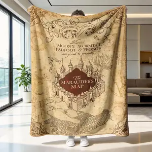 Harry Potter Themed Blanket, Soft Plush Material, Warm Throw Blanket, Ideal Gift for Fans & Magic Enthusiasts, Perfect for Movie Nights & Bedroom Decor