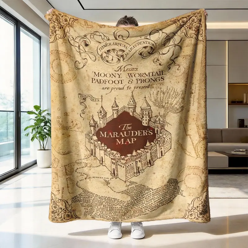 Harry Potter Themed Blanket, Soft Plush Material, Warm Throw Blanket, Cozy Blanket, Ideal Gift for Fans & Magic Enthusiasts, Perfect for Movie Nights & Bedroom Decor, Blanket Gifts