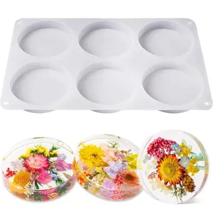 LET'S RESIN Extra Deep Resin Coaster Molds – 6 Cavity Round Silicone Mold (4 Inch)