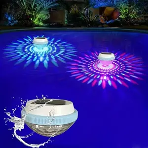 New Outdoor Floor Lamp, RGB LED Solar Waterproof Floating Atmosphere Light, Party Pool Lighting, Button Control, Pool Decor, Aquarium, Hot Tub