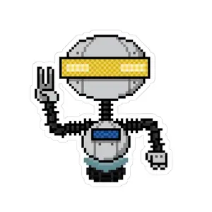 Peaceful Robot Pixel Art Sticker