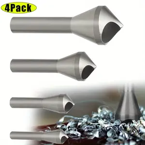 4 Pack High-Speed Steel Countersink Drill Bit Set - 2-5/5-10/10-15/15-20mm Quick Change for Woodworking, Deburring & Chamfering Plywood, Wood, PVC & Metal - Home Improvement.