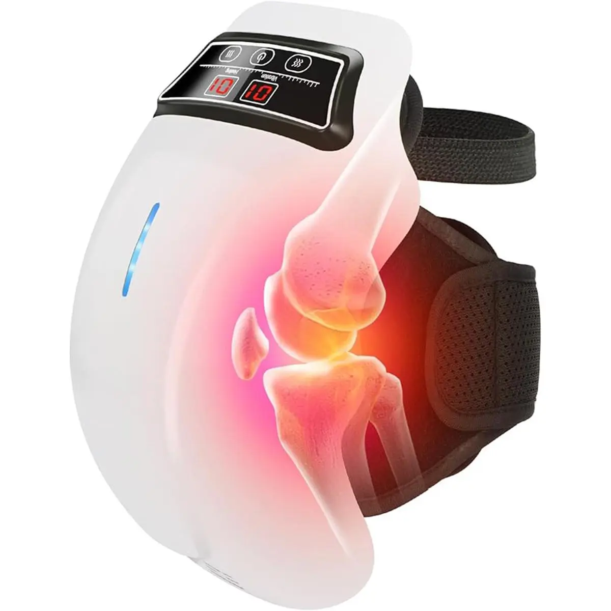 Knee Massager with 9 Level Heat, Vibration, Massage, Knee Pain Relief for  Swelling Stiff Joints, Stretched Ligament and Muscles Injuries, Adjustable  Straps, Suit for Family - TikTok Shop