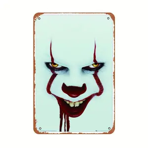 IT Chapter 2 Pennywise Clown Vintage Metal Tin Sign, 8x12 Inch Iron Wall Art Decor for Home and Movie Fans