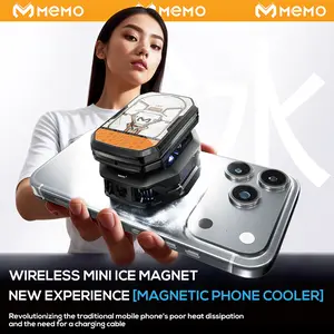 MeMO CX14 2026 New Magnetic Back Clip Dual-Use One-Size-Fits-All Phone Cooler, Equipped with Rechargeable Battery | RGB LED Semiconductor Heat Sink, Suitable for Mobile Phone Games and Douyin Live Streaming - Mobile Phone Cooler