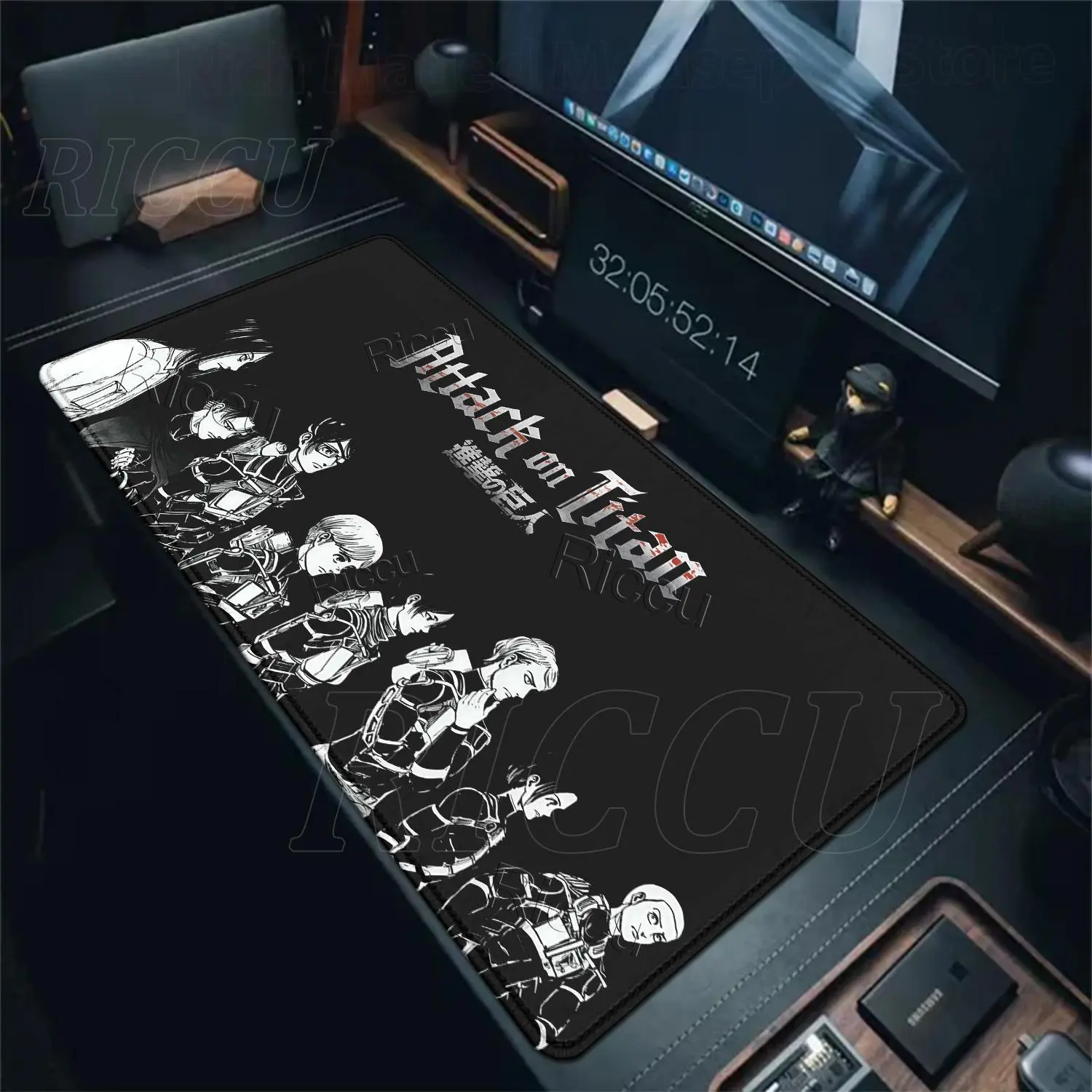 Anime Attack on Titan XXL Desk Mat Large Black White Mouse Pad Gamer Computer Mousepad Gaming Laptop Keyboard Mouse Mats Carpet