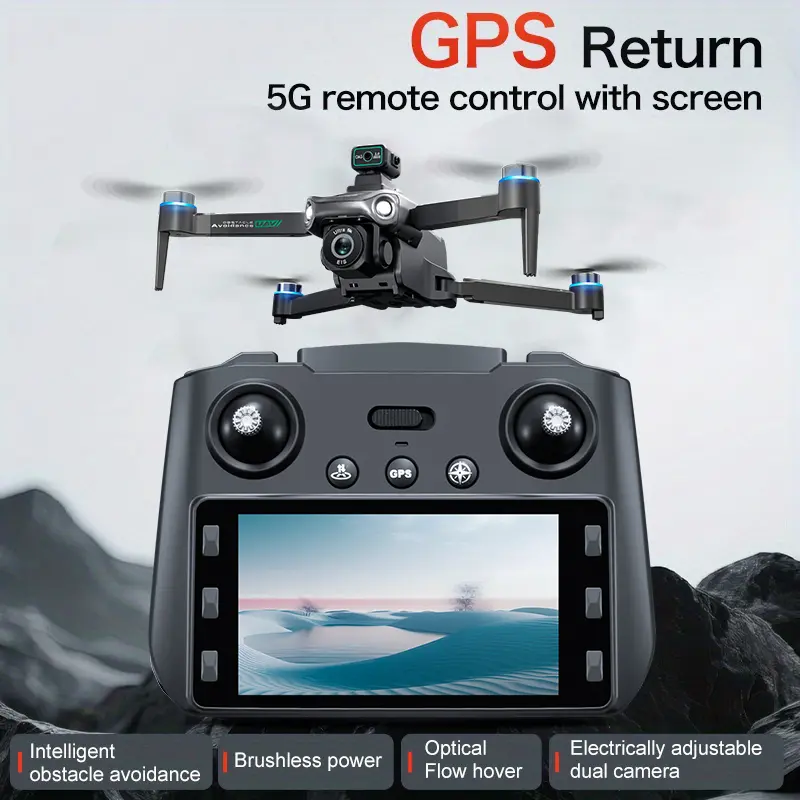 Foldable S159 drone 8K ultra HD camera brushless motor GPS auto return screen remote control for outdoor aerial shot