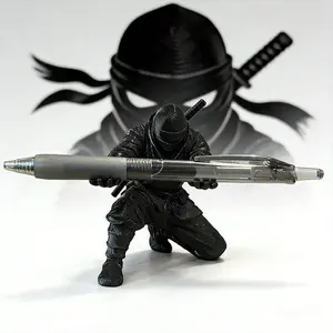 3D Printed Ninja Figurine Pen Holder Creative Desk Decor Stationery Organizer Unique Desktop Ornament for Home & Office