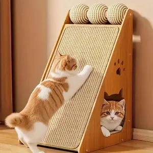 Durable Hemp Rope Cat and Rabbit Scratching Board, No Mess Sofa Safety Design, Magic Invisible Adhesive, Multi-Layer Exercise