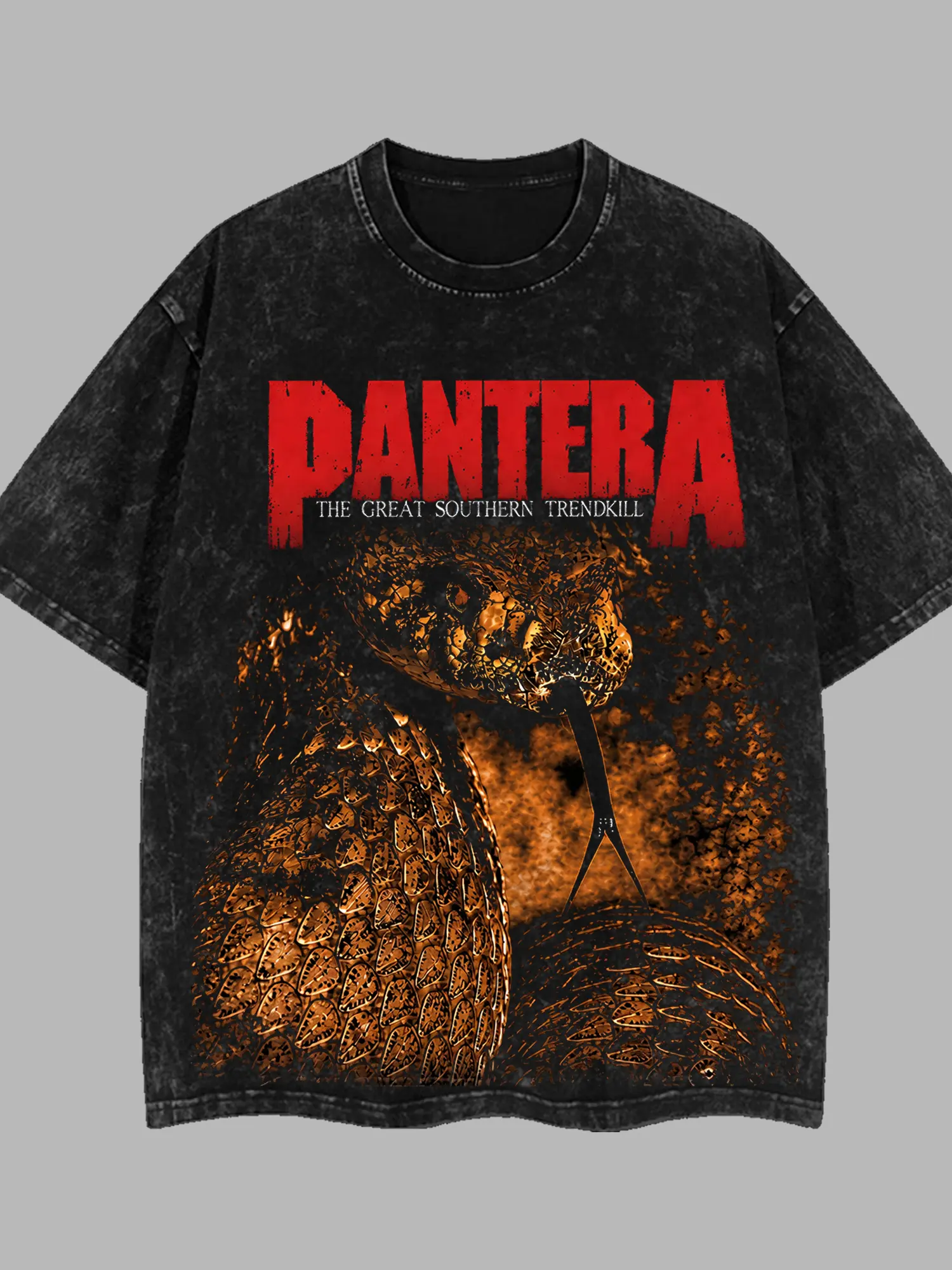 [$$$MANLIFE] Pantera The Great Southern Trendkill Retro Unisex Washed T-Shirt – Pantera Band 100% Heavyweight Cotton, 90s Records Rock Groove Metal Cotton Tee, Groove Metal Rock Band Shirt, Oversized Vintage Tee, Heavy Metal Merch, Gift for Rock Fans