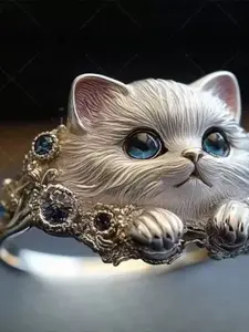 Elegant Cat Open Ring, Unique Simple Elegant Style, High-End Original Design, Perfect Gift for Friends, Classmates, Couples