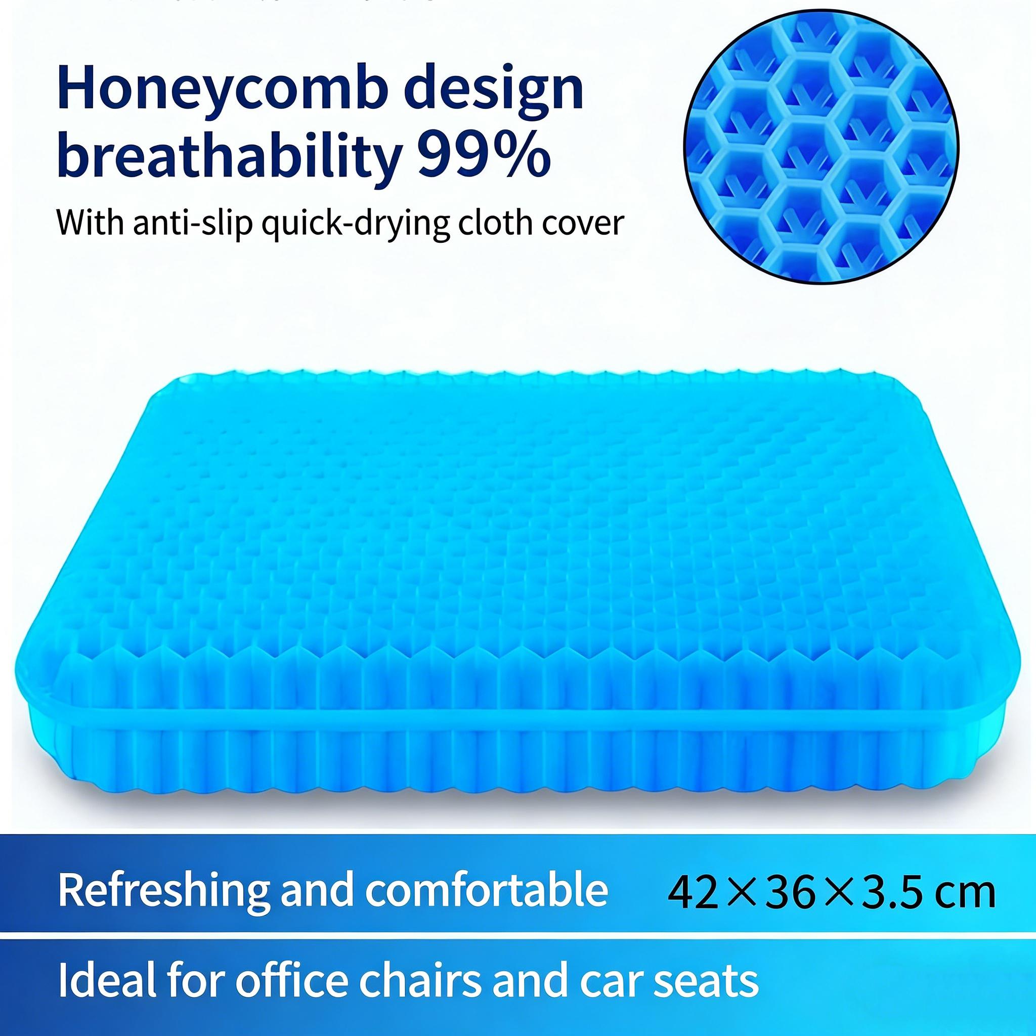 A rubber seat cushion suitable for long periods of sitting or lying. An extra-thick rubber seat cushion, suitable for wheelchairs and soft chairs. A soft seat cushion for offices, homes, and car seats.