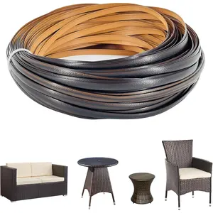 120 ft wicker repair kit, plastic wicker repair supplies, mixed dark brown, synthetic rattan replacement material for patio wicker furniture sofa chair repair