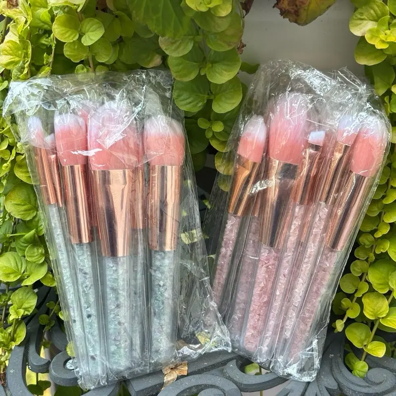 Natural crystal chipped make-up brushes