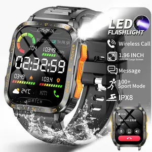 New Outdoor Smartwatch with 1.96-inch 40mm Full Touch Screen , Sports Smartwatch for Men & Women, Pedometer, 430mAh Battery, Fitness Watch, 100+Sports Modes, Wireless Answering and Making Phone Calls, Checking Text Messages,Android/for iPhone Compatibmpat