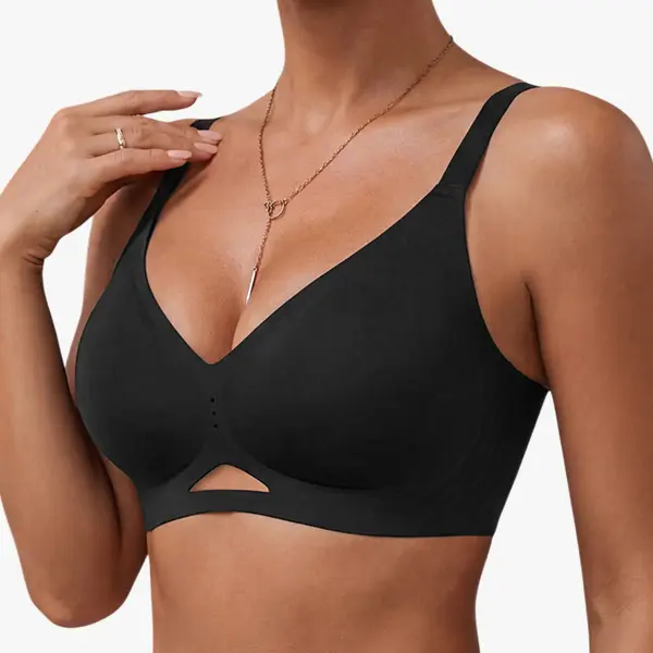 CUTEIO Women’s Wire-Free Gel Bra, Full Cup Seamless Push-Up Tank Style Bra, Comfortable T-Shirt Bra—BE1737