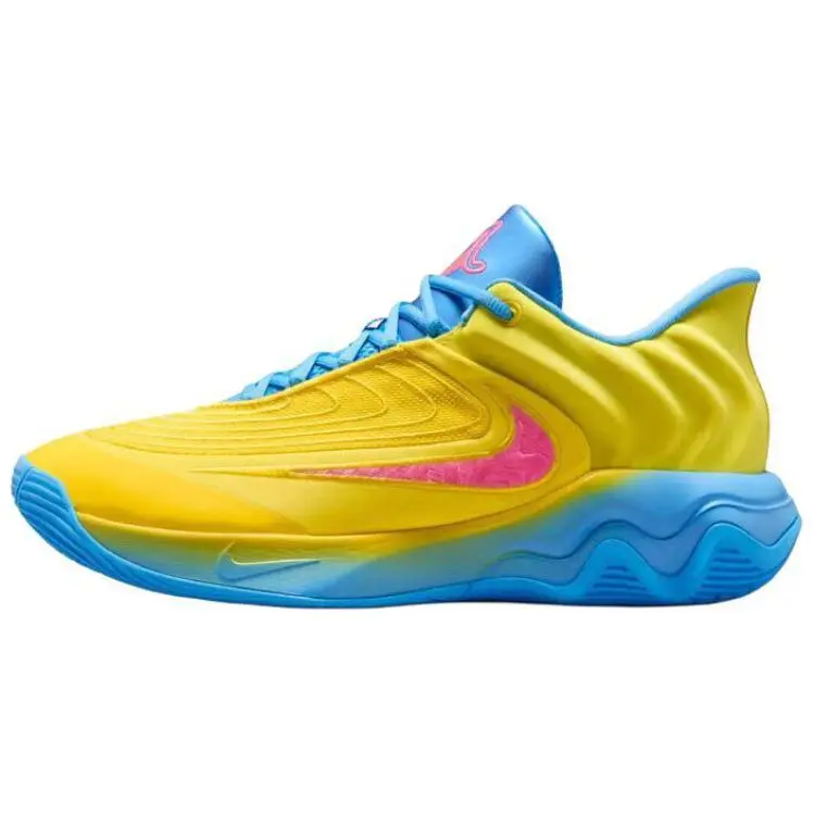 Nike Giannis Immortality 4 Anti-Slip Wear-Resistant Low-Top Basketball Shoes Men's Yellow Blue Durable Non-slip FQ3681-700