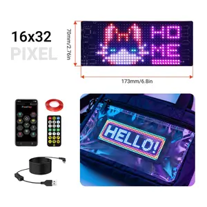 Programmable LED Sign for Cars, Flexible LED Matrix Panel, Bluetooth APP Remote Display Eyes Scrolling LED Light Sign Display for Car Windshield Store Bar Hotel