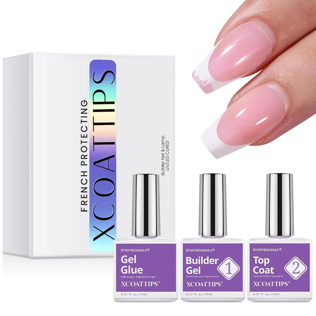 05 - Builder Gel Nail Glue Top Coat Set