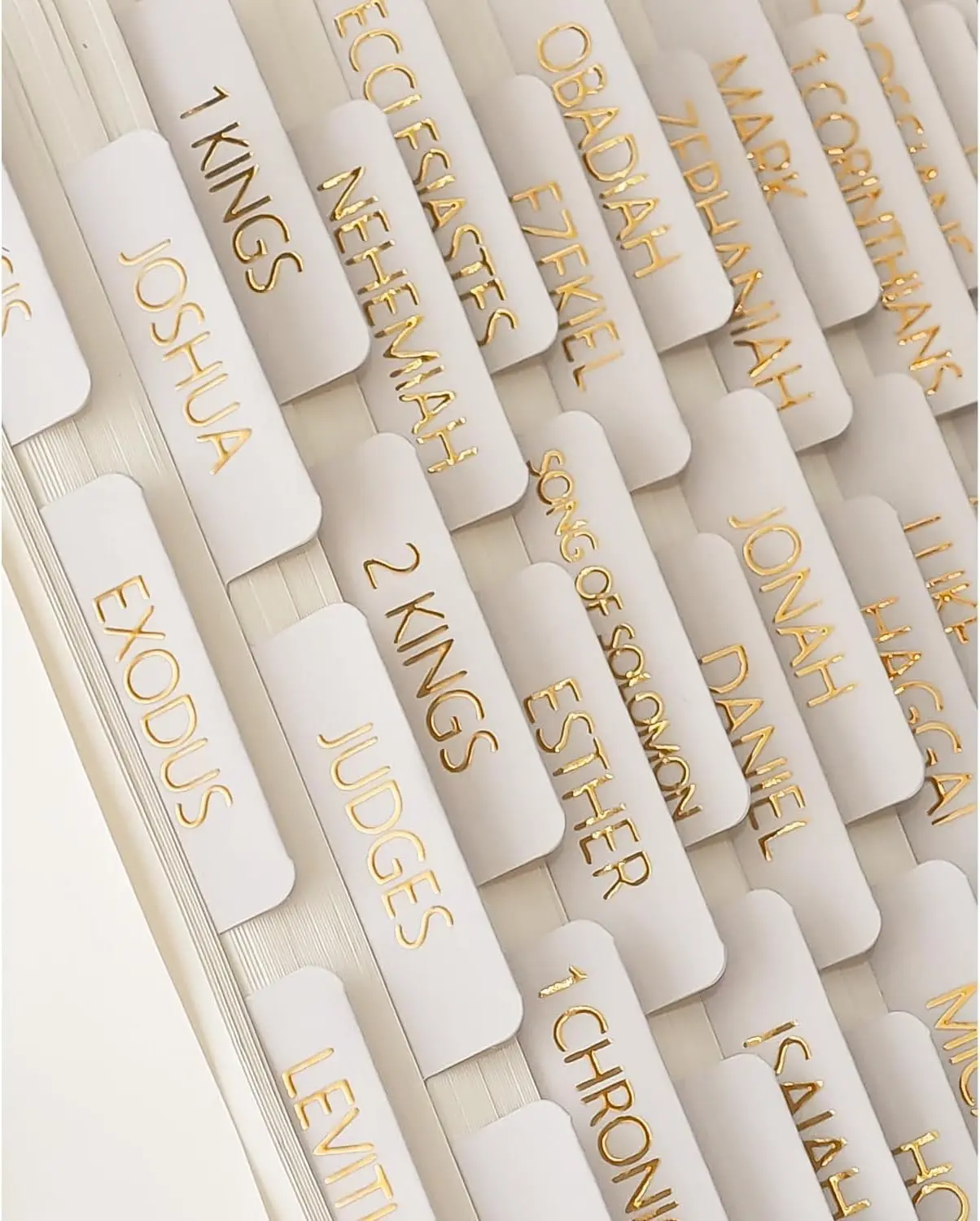 Laminated Bible Tabs for Women and Men, Bible Study Journaling Supplies, Large Print Bible Book Index Tabs for Study Bible, Gold Foil Embossed Lettering Bible Stickers Dividers Tabs - Boho
