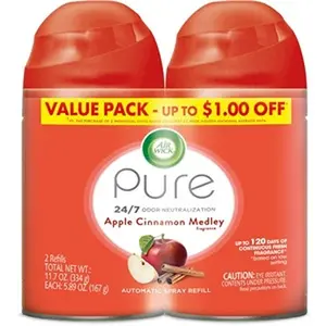 Air Wick  6.17 oz Apple & Cinnamon Airfresh Refill, Pack of 2