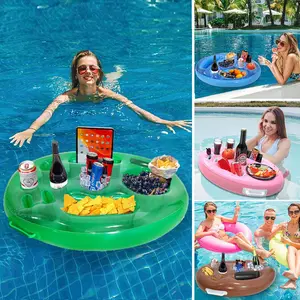 High Quality Thickened Inflatable Tray, Oval Drink & Food Holder, Multi-Purpose Floating Cup Coaster for Water Activities