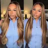 Tinashe Honey Blonde Highlight 6x5 Glueless HD Lace Closure Wig Pre-Cut HD Lace Pre-Bleached Knots Pre-Everything Lace Closure Wig