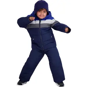 Rothschild Little Boys' Ski Jacket and Snowbib Snowsuit Set, Navy Stripe, 4