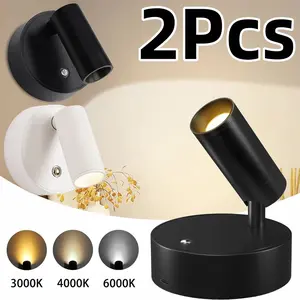 2pcs Wireless USB Rechargeable Wall Light, Magnetic Mount Night Lamp, Touch Control Dimmable Bedside Aisle Reading Light, No Drilling Required Cabinet Lamp