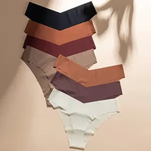 Women's 7-Pack Seamless V-Waist Panties No Show Invisible Underwear Collection