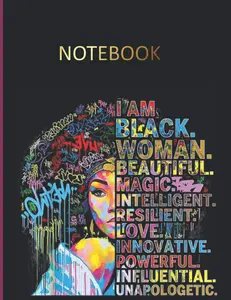 I am Black Woman Beautiful Magic Intelligent: Blank Lined Notebook Journal For Women | Large size 8.5x11 inches 120 pages | Afro American Woman ... Journaling, Note taking, Diary and More