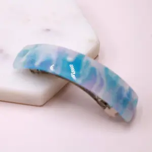 Blue Swirl Acrylic Barrette