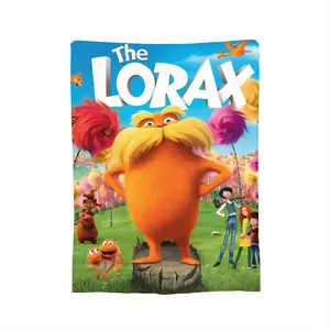 [JIT]The Lorax poster-inspired ultra-soft flannel blanket - perfect for dorms, sofas, beds, and offices. It's a thickened winter blanket, warm sofa cover, and an ideal birthday or holiday gift