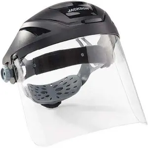 Jackson Safety Nylon Gray Ratchet Adjustment Face Shield 12" Wide x 9" High x 0.04" Thick, Uncoated, Clear 14262