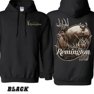 Remington Hunting Hoodie – Authentic Deer Buck Graphic Hoodie, Outdoor Camo Pullover, Remington 1816 Established Hunting Apparel For Men & Women Menswear Tops