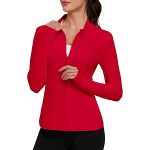 Womens Workout Athletic Jackets Zip Up Sport Track Shirts Gym Yoga Sportswear with Pockets