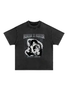 "Chrollo Lucilfer"  Anime Graphic Tee  - Washed Oversized T-Shirt,Anime Fan Gift ,Clean Fit ,Meme Shirt,Graphic Washed Oversized Tees for Men & Women,Summer Round Neck Short Sleeve ,Sports Shirt,Workout T-shirt,Couple shirt