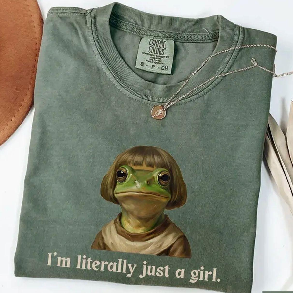 Comfort Color Funny Frog with Bob Meme Shirt, Frog Meme Shirt, Weirdcore Sarcasm Shirt, Introvert Shirt, Funny Gift for Her, Frog Aesthetic