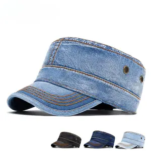 BIGWIG Washed Cotton Officer Cap: Featuring a unique vintage flat-top design and an adjustable fit, this denim flat-top military cap encompasses styles ranging from cadet and baseball caps to trucker and newsboy hats Large Capacity Messenger Bag