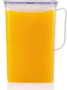 Aqua Fridge Door Water Jug with Handle BPA Free Plastic Pitcher with Flip Top Lid Perfect for Making Teas and Juices.