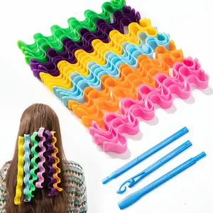 10/16 Pieces Heat-Free Curling Irons - No Heat Required, Flexible Mesh Spiral Curling Irons for DIY Wave Styling, Reusable