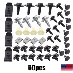 50 Pack M6 Body Fastener Bolts U-Nut Clips for Toyota & Lexus, Engine Splash Shield Under Cover Fender Bumper Guard Retainer Kit
